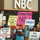 <i>Hello, Larry</i> survivors demonstrate in front of NBC Studios in Burbank, CA.